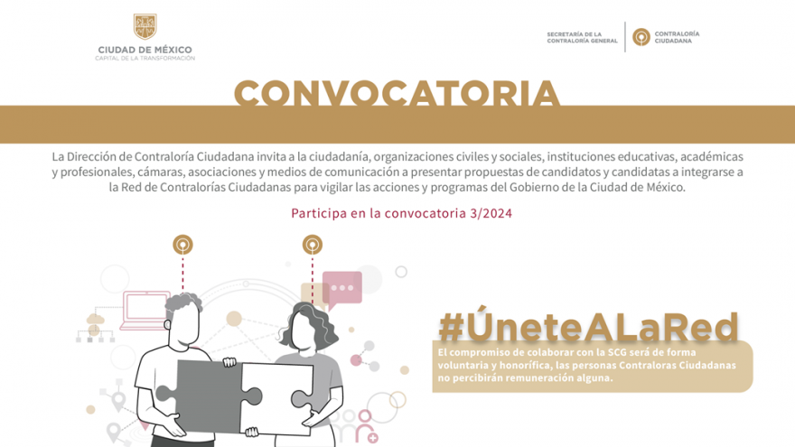 3ra Convocatoria 2024 de Contralorías Ciudadanas